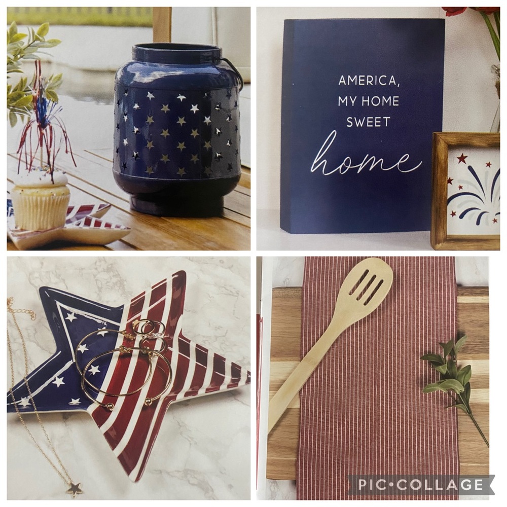 NWT-Home Décor Accent Set - red, white & blue